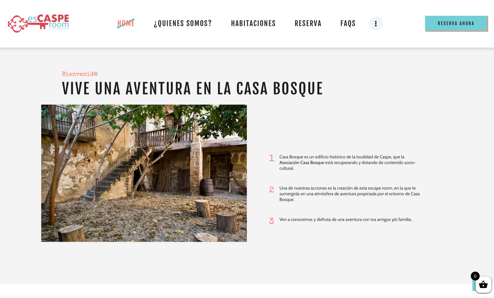 Diseño web escape room